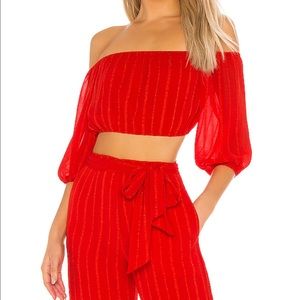 Privacy Please red boho top XXS NEW